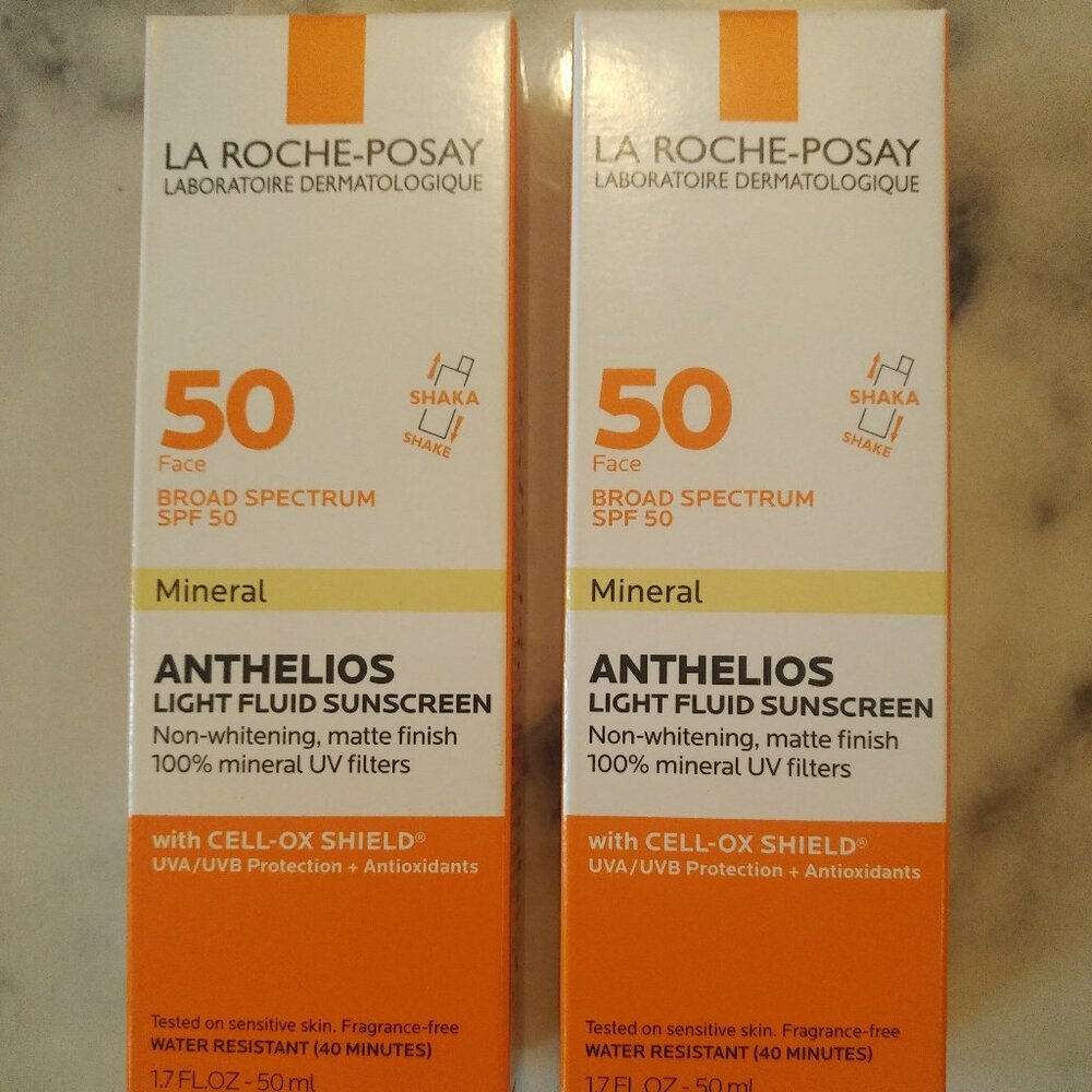 La Roche Posay Anthelios SPF 50 Mineral Light Fluid Sunscreen -Bundle of 2 - NEW